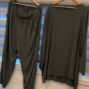 Eileen Fisher XL Silk Georgette Crepe tunic & pants